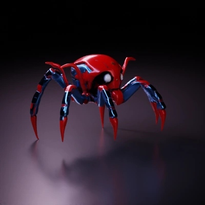 Mechanical spider, robotic design, futuristic.
