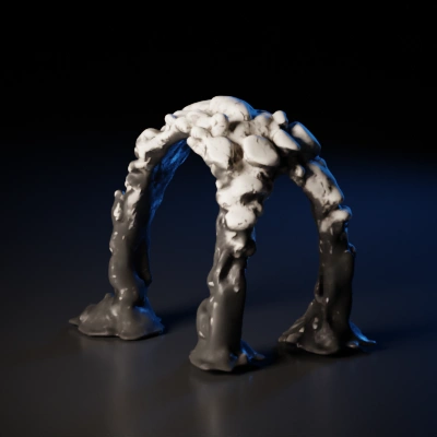 Stone arch made from rugged rock formations. vinyl plastic material