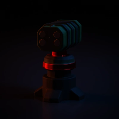 Small turret gun, futuristic design.