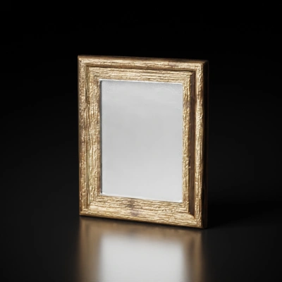 Wooden picture frame, rectangular, empty.