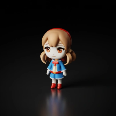 Chibi-style girl character with school uniform.