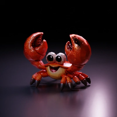A cartoon crab character.