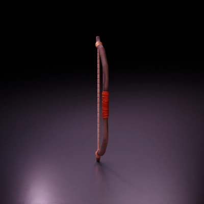 Wooden recurve bow with wrap grip.