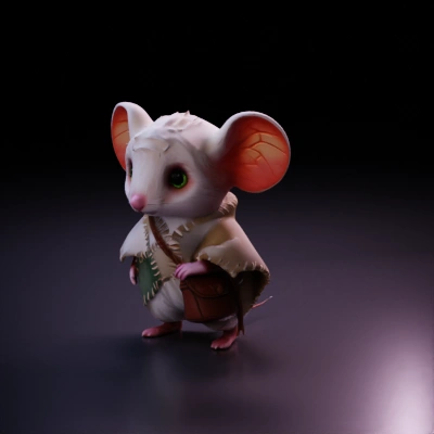 Cute anthropomorphic mouse.