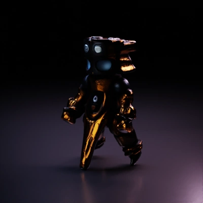 Knight-themed robot toy, medieval armor, star emblem.