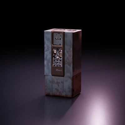Retro mainframe computer, industrial design.