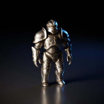 Knight in full plate armor, medieval.