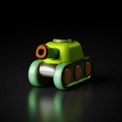 Cartoon-style tank with simple design.
