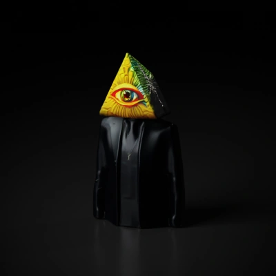 Pyramid-headed figure wearing suit, humanoid form.
