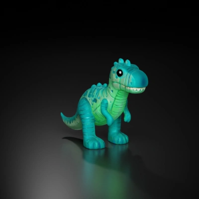 Dinosaur toy with robotic features, standalone figure.