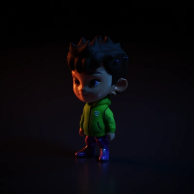 Chibi-style child with large eyes and stylized hair.