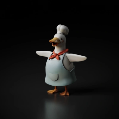 Duck in chef outfit.