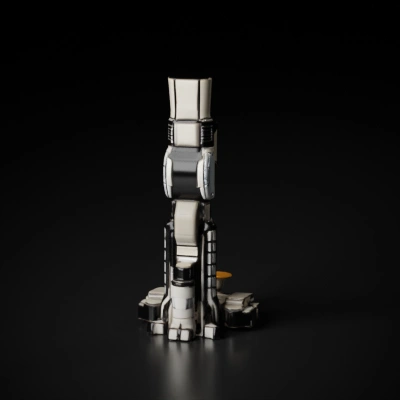 Futuristic skyscraper with multiple structural segments. Add neon Lightings