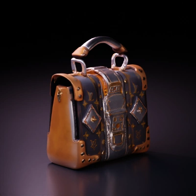 Luxury handbag with buckle and strap accents.