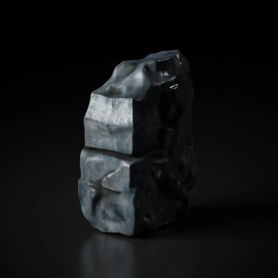 Rocky terrain piece, rugged formation.