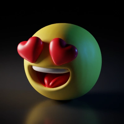 Emoji smiley, heart eyes, tongue out.