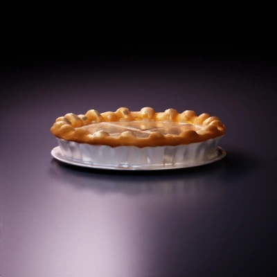 Delicious pie with ridged crust and smooth top.