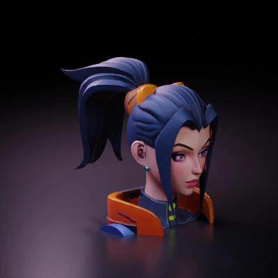futuristic female character.