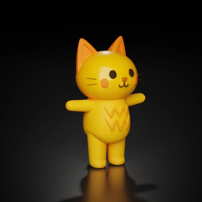 Cute cartoon orange cat character.