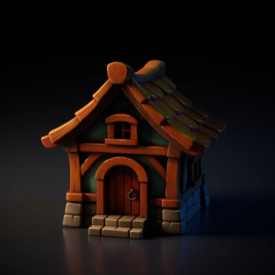 Small colorful cartoon house.