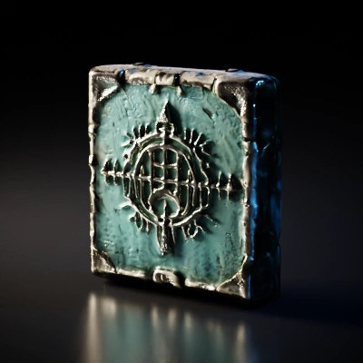 Ancient book with intricate symbol on cover.