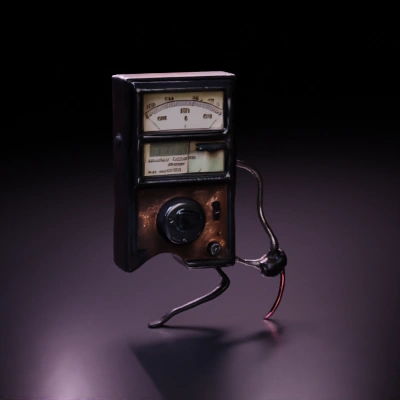 Vintage analog multimeter, rugged design.