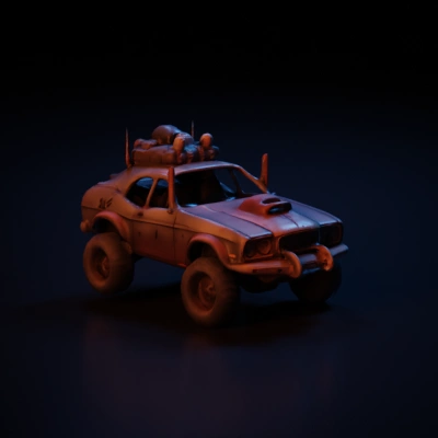 Off-road vehicle, post-apocalyptic modifications.