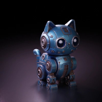 futuristic robotic cat.