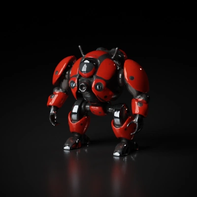 Battle-ready mech with four legs, heavily armored, robotic design. intricate back panels