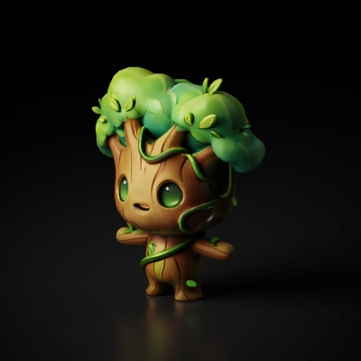 Cute tree - like character.