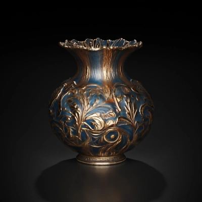 Ornate decorative vase with floral patterns.