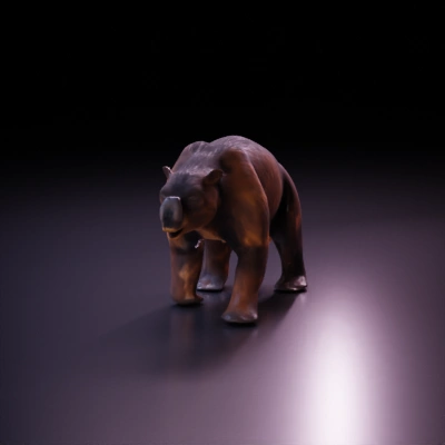 Prehistoric bear, large build, mammal character.