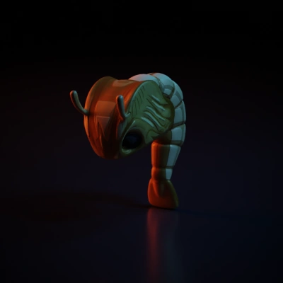 Alien insect-like creature, segmented body.