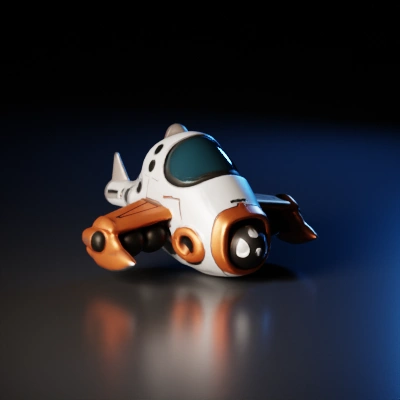 Futuristic spaceship, clean, detailed, stylized design.