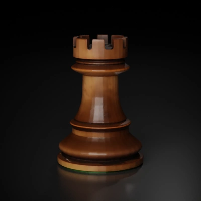 wooden chess rook piece.