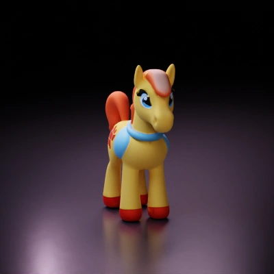 Pony figurine, cute and cartoonish.