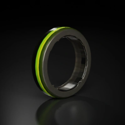 Ring with glowing stripe, futuristic design.