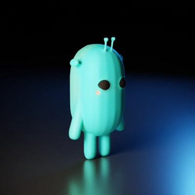 Alien humanoid with antennae, minimalistic design, large eyes.