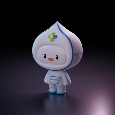 Cartoon character in a hooded suit, smiling.
