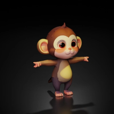 Cute cartoon monkey.