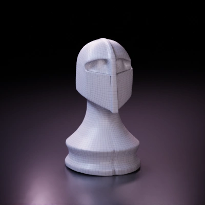 Minimalist humanoid bust sculpture. symmetric geometry, smooth edges, simple geometry.