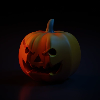 Jack-o'-lantern with a nose and mouth.