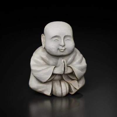 stone monk statue.