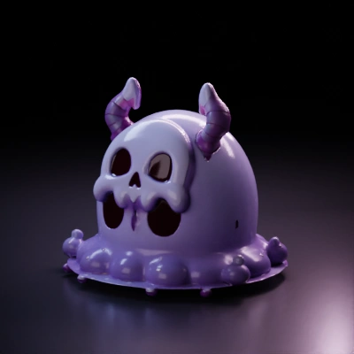 Creature designed with skull and horns, jelly-like form.