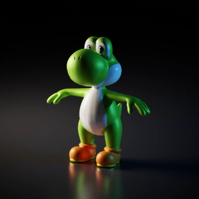 Cartoon dinosaur character with human-like stature.