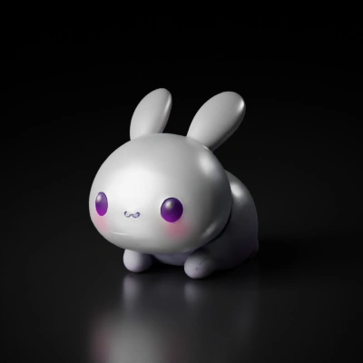 Chibi-style bunny, kawaii design, cartoon character.