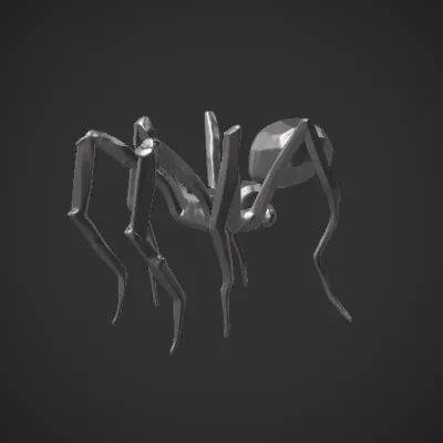 Giant spider-like creature with elongated limbs. . symmetric geometry, sharp edges, complex geometry, character.