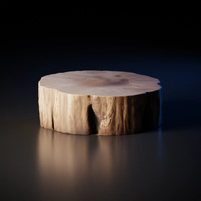 wooden tree stump.