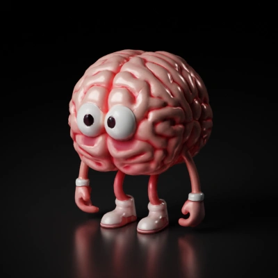 Brain character with arms and legs.