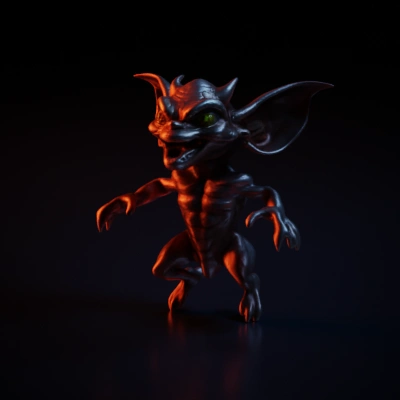 Demon-like creature, menacing features, humanoid shape.